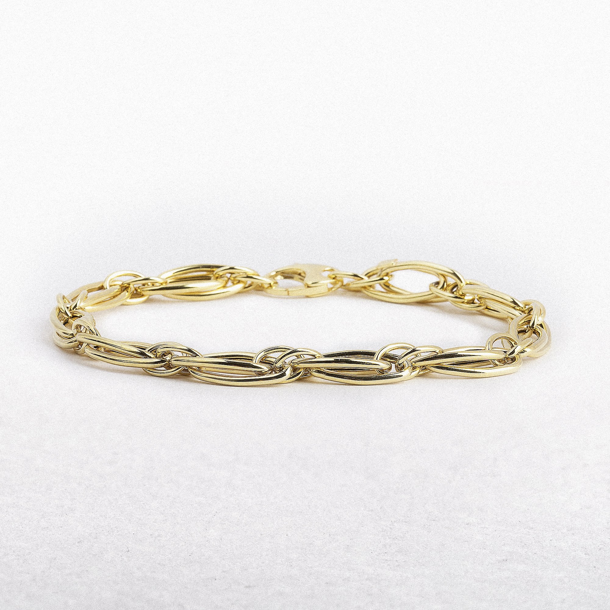 9ct Yellow Gold Oval Twist Curb Bracelet
