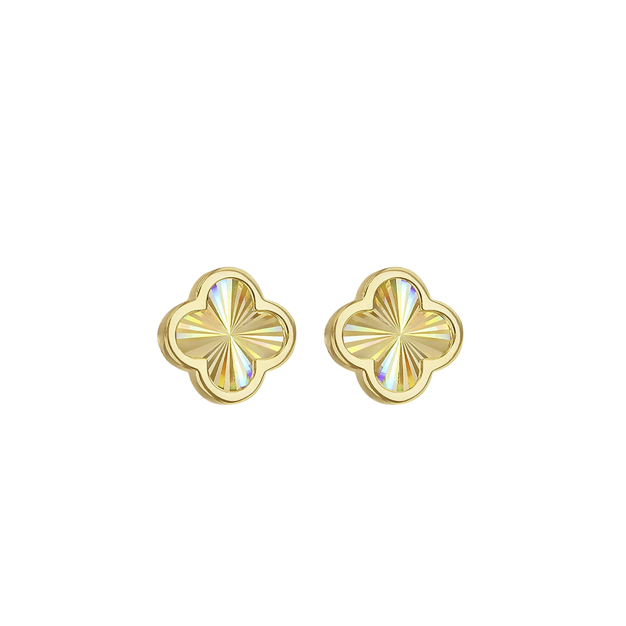9ct Yellow Gold Rainbow Petal Stud Earring