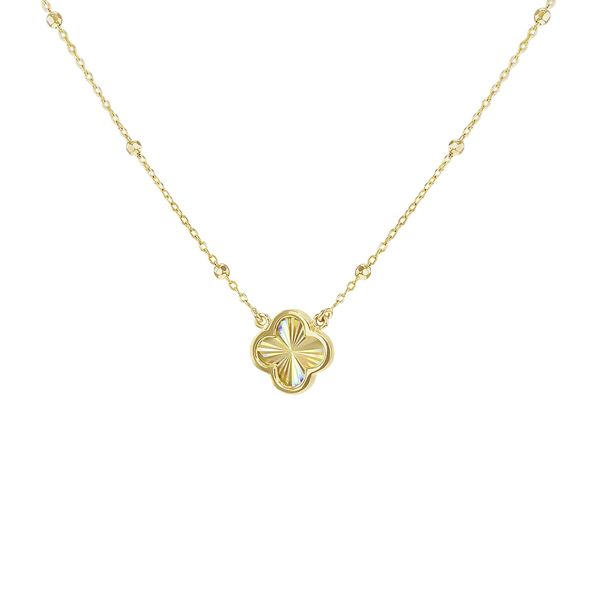 9ct Yellow Gold Rainbow Petal Trace Necklet On A 18 Inch Adjustable Chain