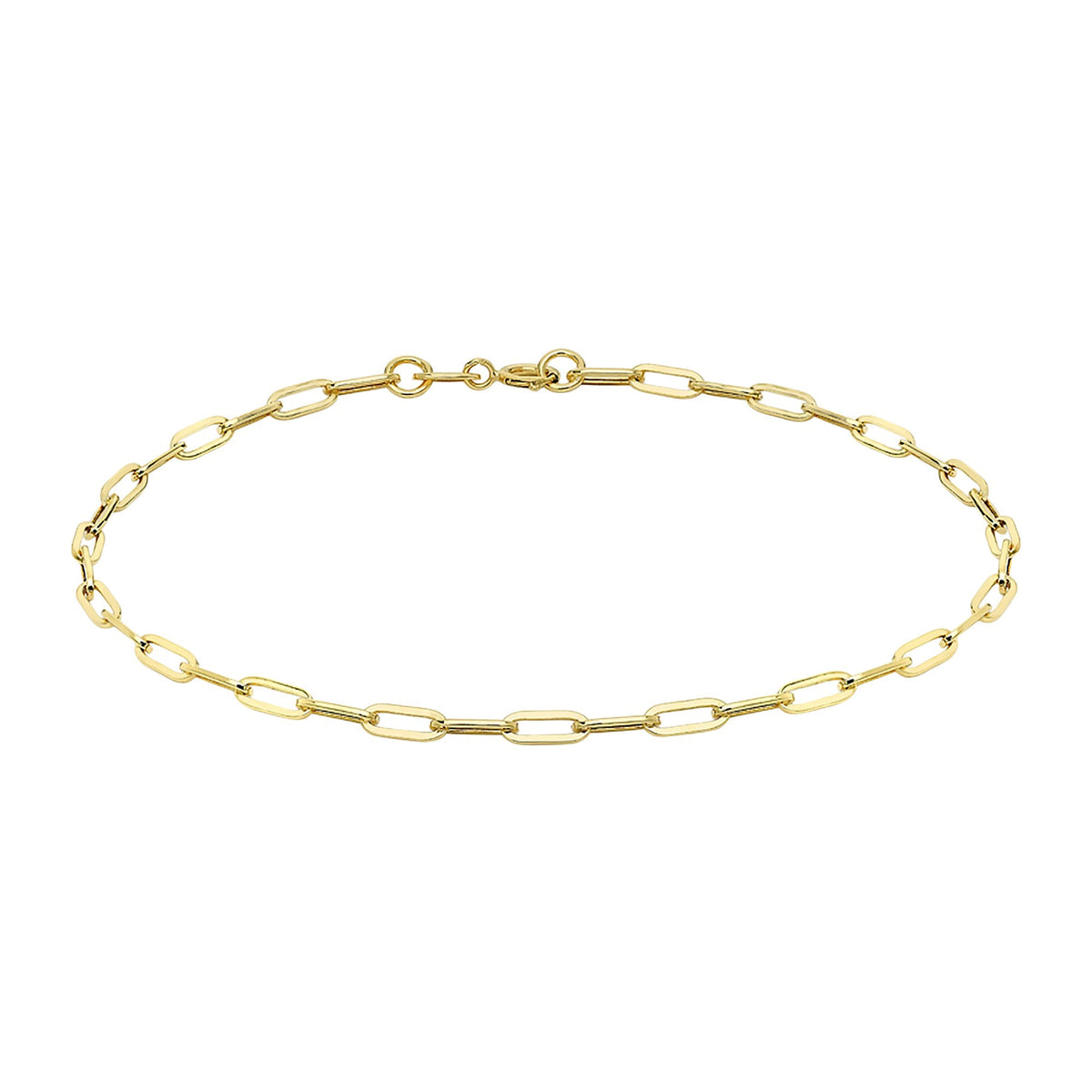Small Paper Link Style Chain Bracelet in 9ct Yellow Gold