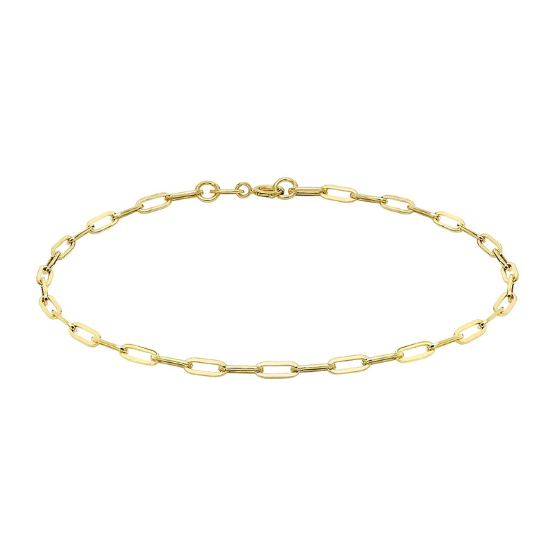 Small Paper Link Style Chain Bracelet in 9ct Yellow Gold