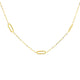 9ct Yellow Gold Three Oval Paper Link Style Necklet On 18-16'' Chain
