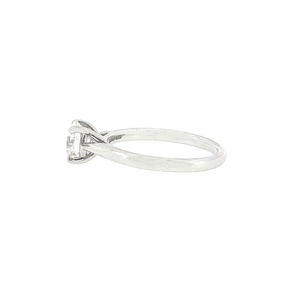 1.00ct F VS2 GIA Certified Round Natural Diamond Solitaire 18ct White Gold Engagement Ring