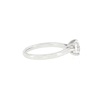 1.00ct F VS2 GIA Certified Round Natural Diamond Solitaire 18ct White Gold Engagement Ring