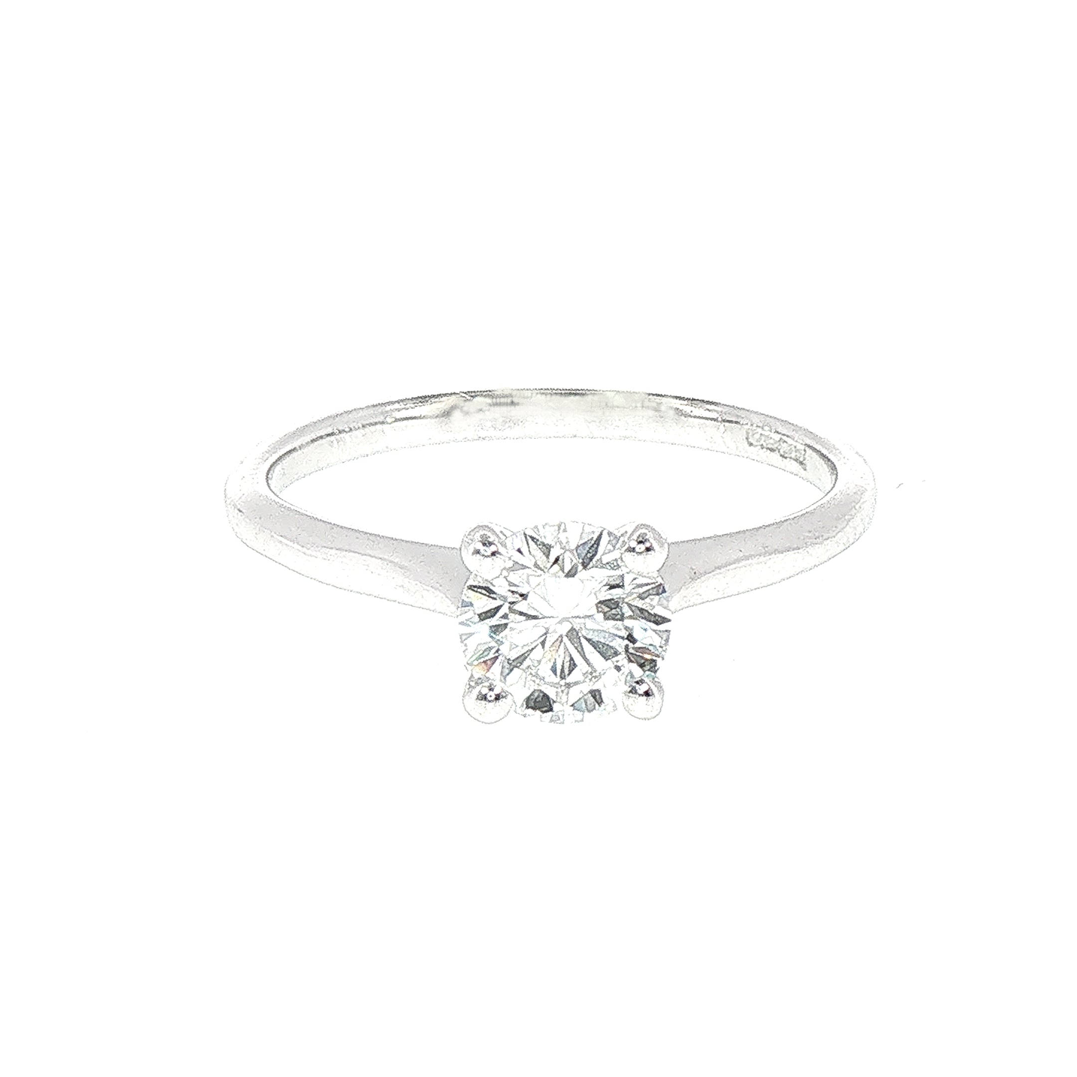 0.70ct F Si2 Certified Natural Diamond Solitaire Set in 18ct White Gold