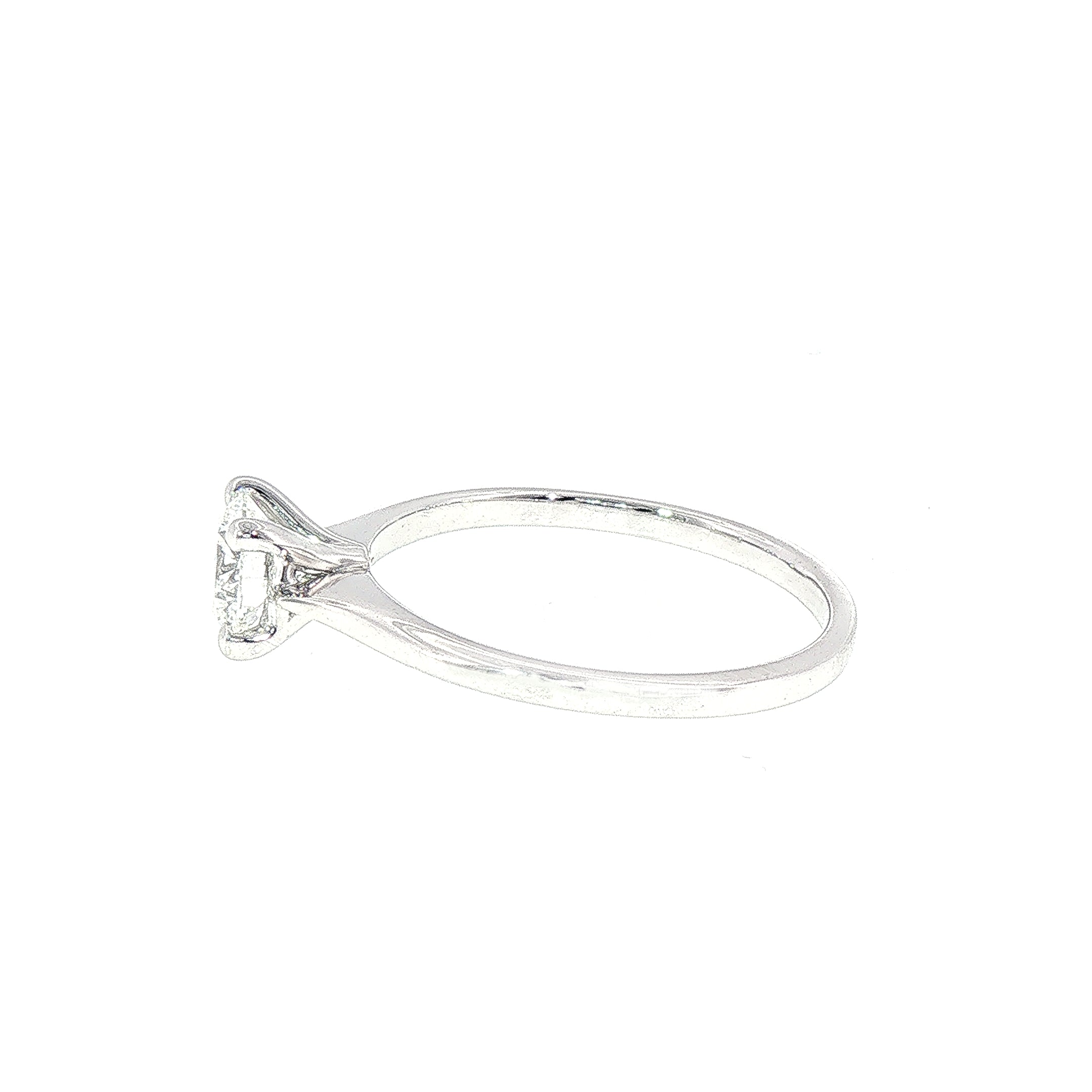 0.70ct F Si2 Certified Natural Diamond Solitaire Set in 18ct White Gold