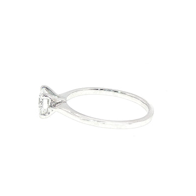 0.70ct F Si2 Certified Natural Diamond Solitaire Set in 18ct White Gold