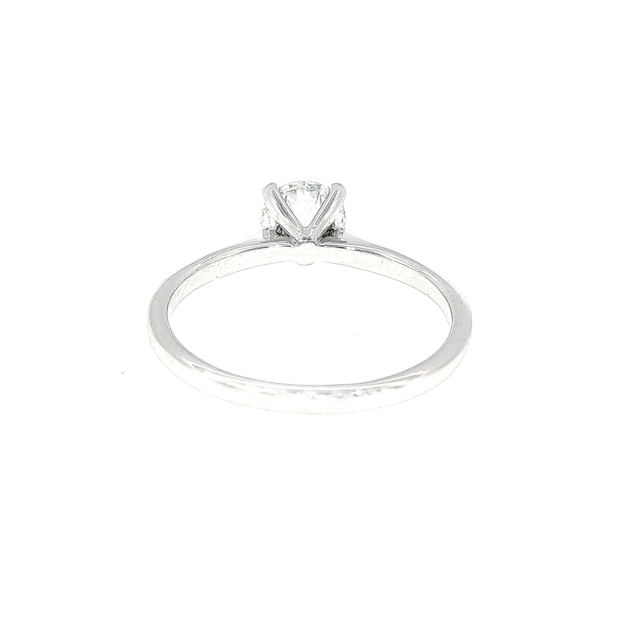 0.70ct F Si2 Certified Natural Diamond Solitaire Set in 18ct White Gold
