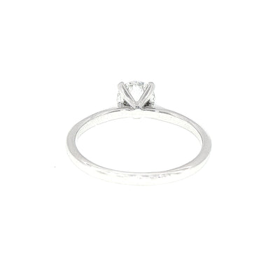 0.70ct F Si2 Certified Natural Diamond Solitaire Set in 18ct White Gold