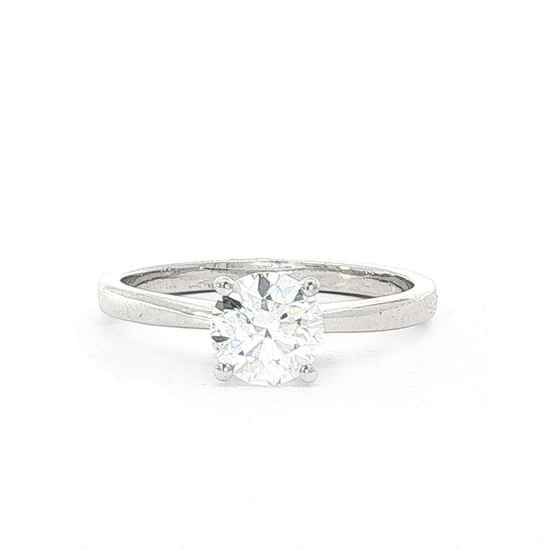 0.80ct F Si2 GIA Certified Solitaire Natural Diamond Engagement Ring Set in 18ct White Gold