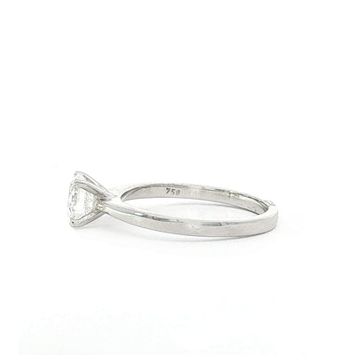 0.80ct F Si2 GIA Certified Solitaire Natural Diamond Engagement Ring Set in 18ct White Gold