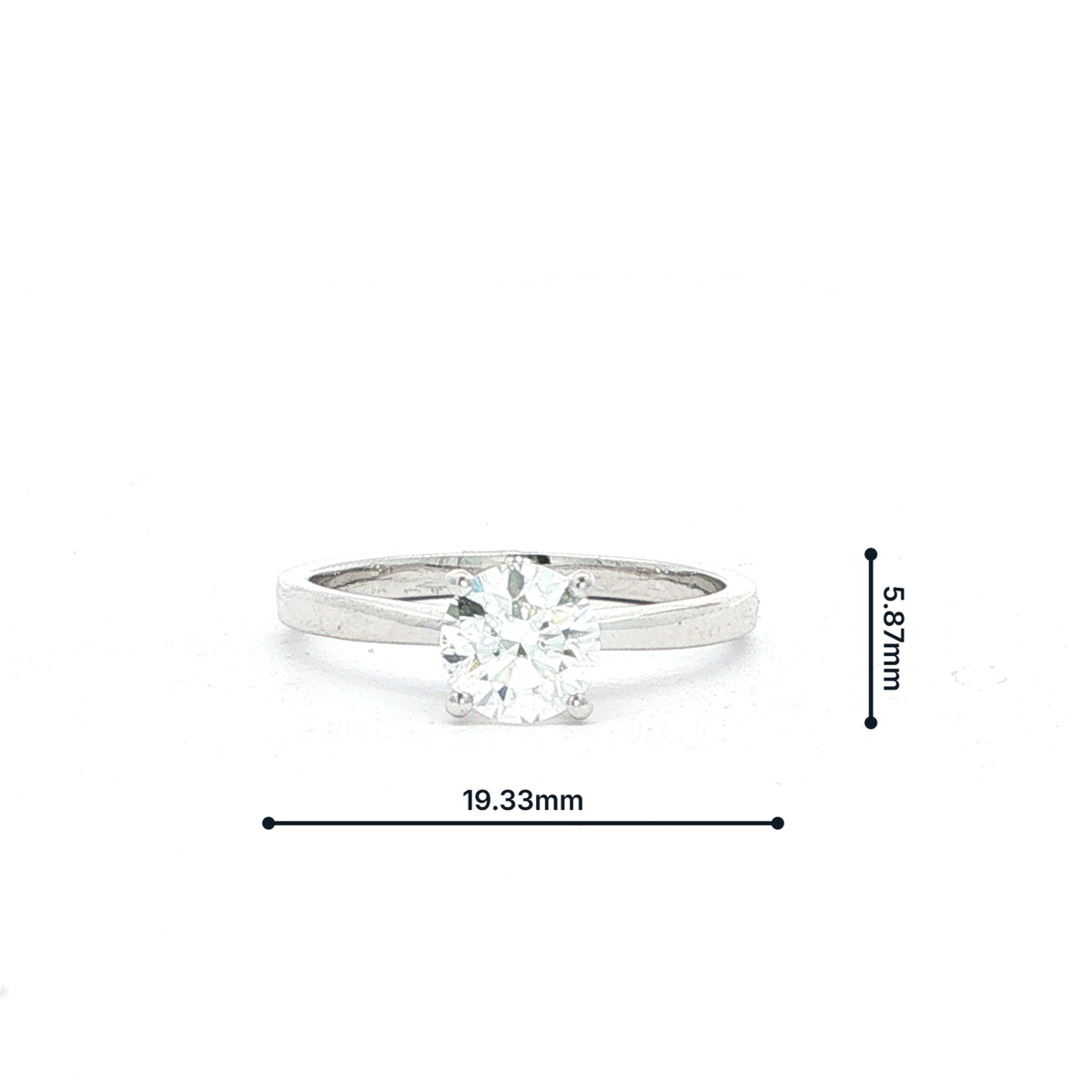 0.80ct F Si2 GIA Certified Solitaire Natural Diamond Engagement Ring Set in 18ct White Gold