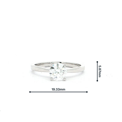 0.80ct F Si2 GIA Certified Solitaire Natural Diamond Engagement Ring Set in 18ct White Gold