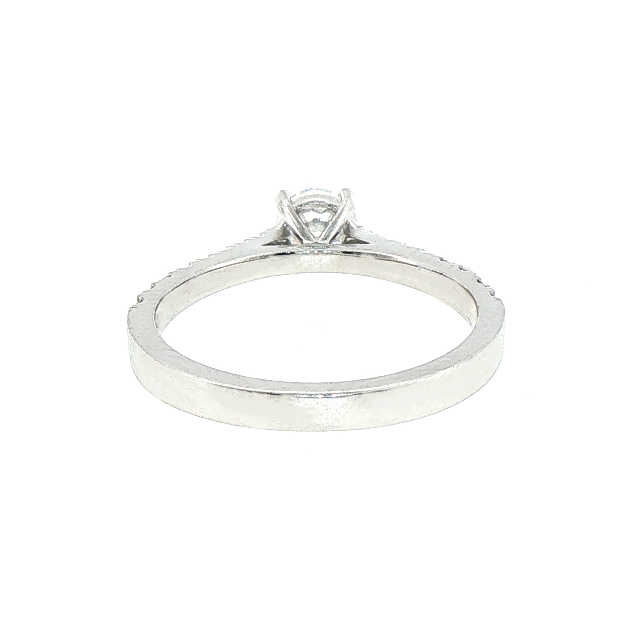 0.54ct D Si1 Certified Round Solitaire Natural Diamond with Diamond Shoulders set in 18ct White Gold