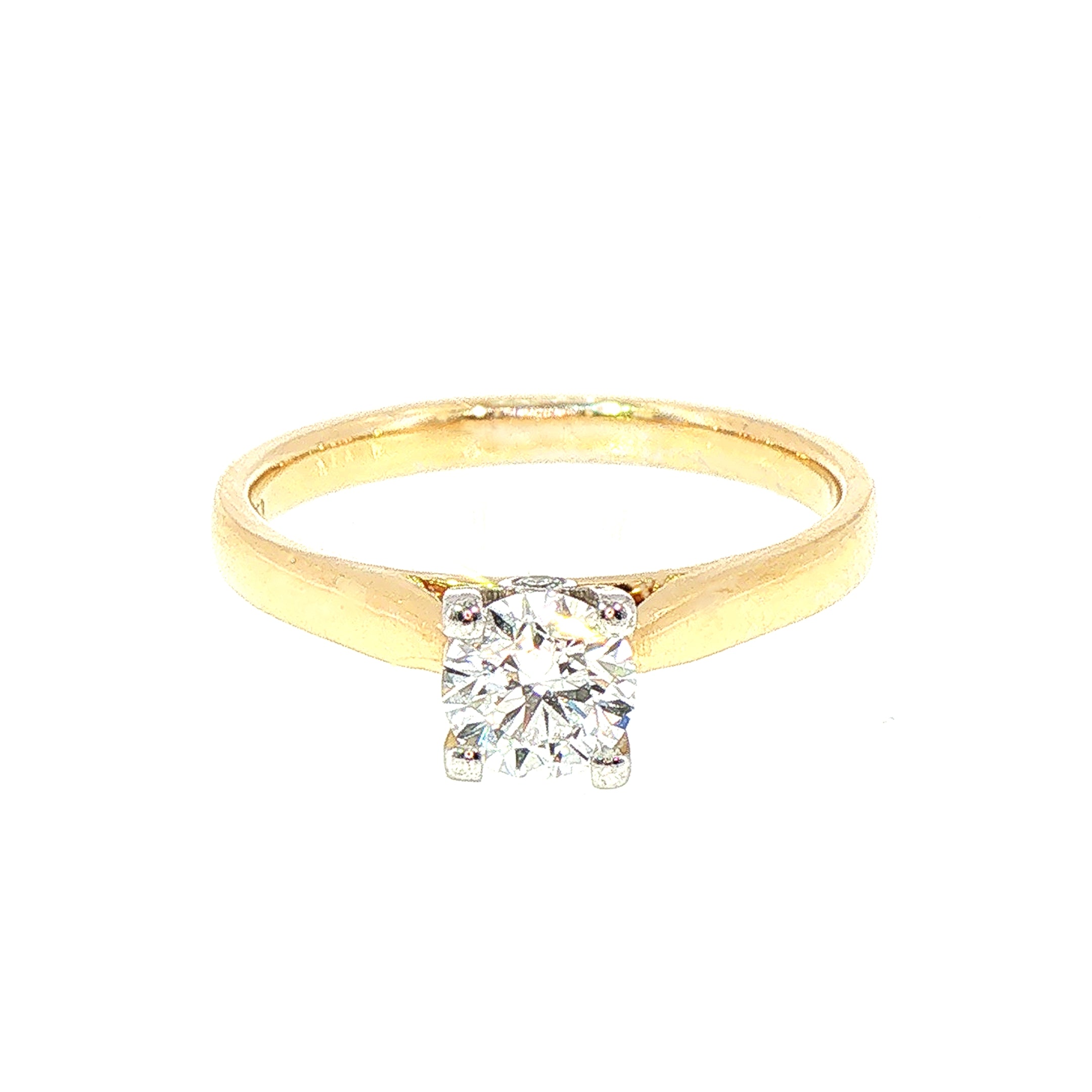 0.54ct E/SI1 GIA Certified 18ct Natural Diamond Solitaire Ring, 0.04 Secret Diamond Under Collet