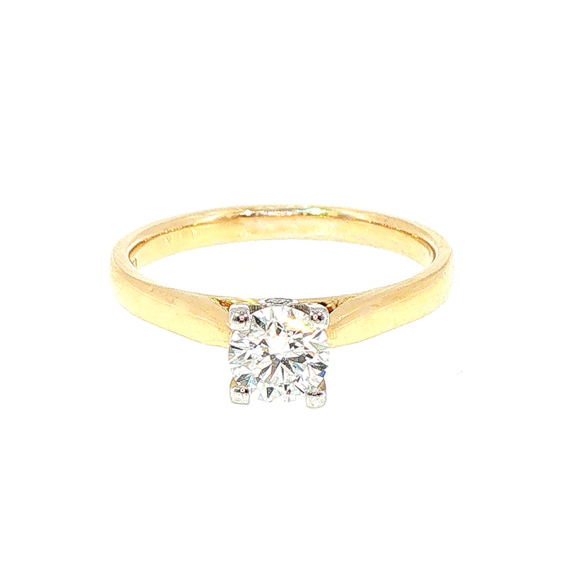 0.54ct E/SI1 GIA Certified 18ct Natural Diamond Solitaire Ring, 0.04 Secret Diamond Under Collet