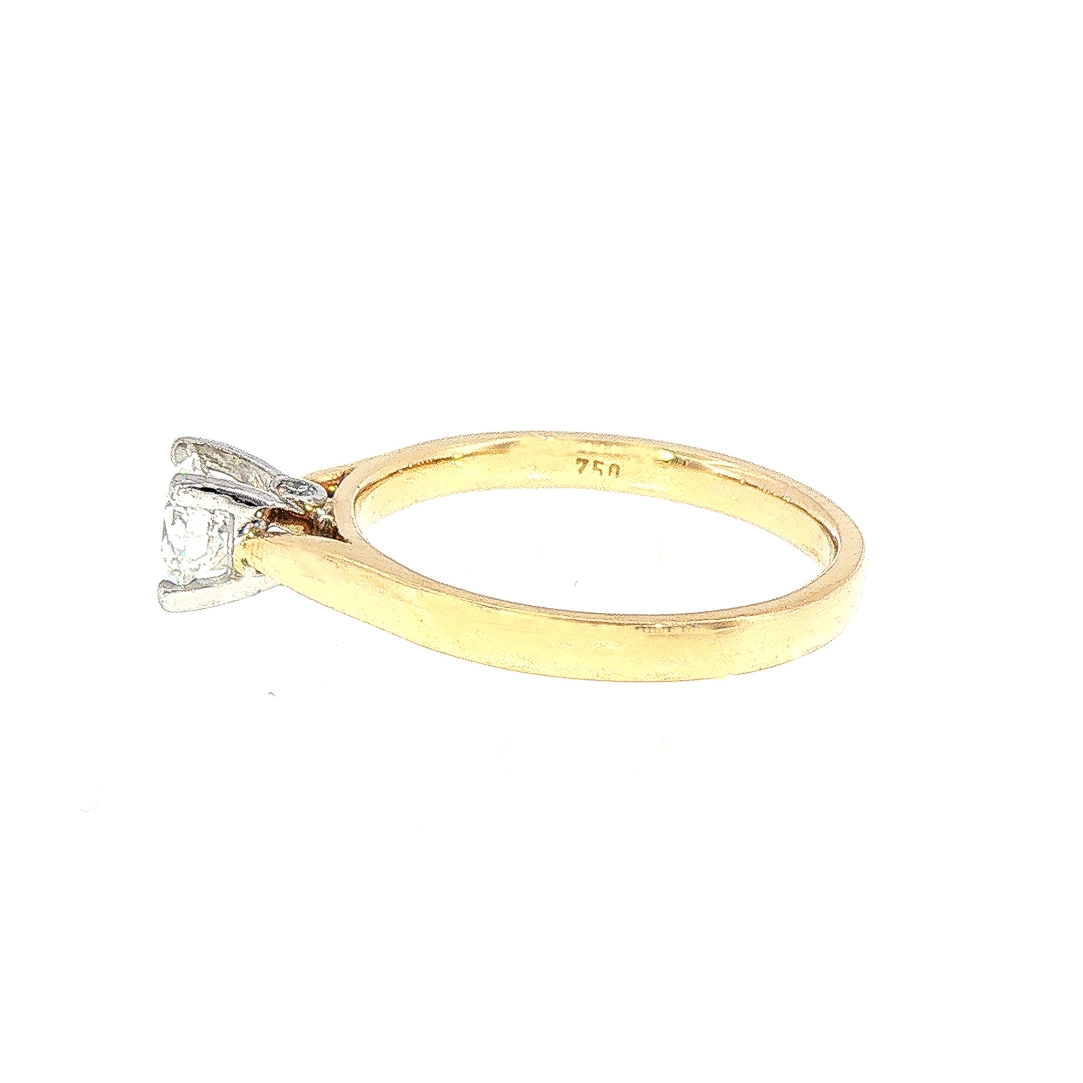 0.54ct E/SI1 GIA Certified 18ct Natural Diamond Solitaire Ring, 0.04 Secret Diamond Under Collet