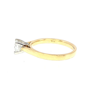 0.54ct E/SI1 GIA Certified 18ct Natural Diamond Solitaire Ring, 0.04 Secret Diamond Under Collet