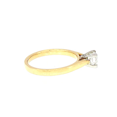 0.54ct E/SI1 GIA Certified 18ct Natural Diamond Solitaire Ring, 0.04 Secret Diamond Under Collet