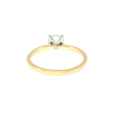 0.75ct D VS2 Certified Solitaire Natural Diamond Ring Set in 18ct Yellow Gold