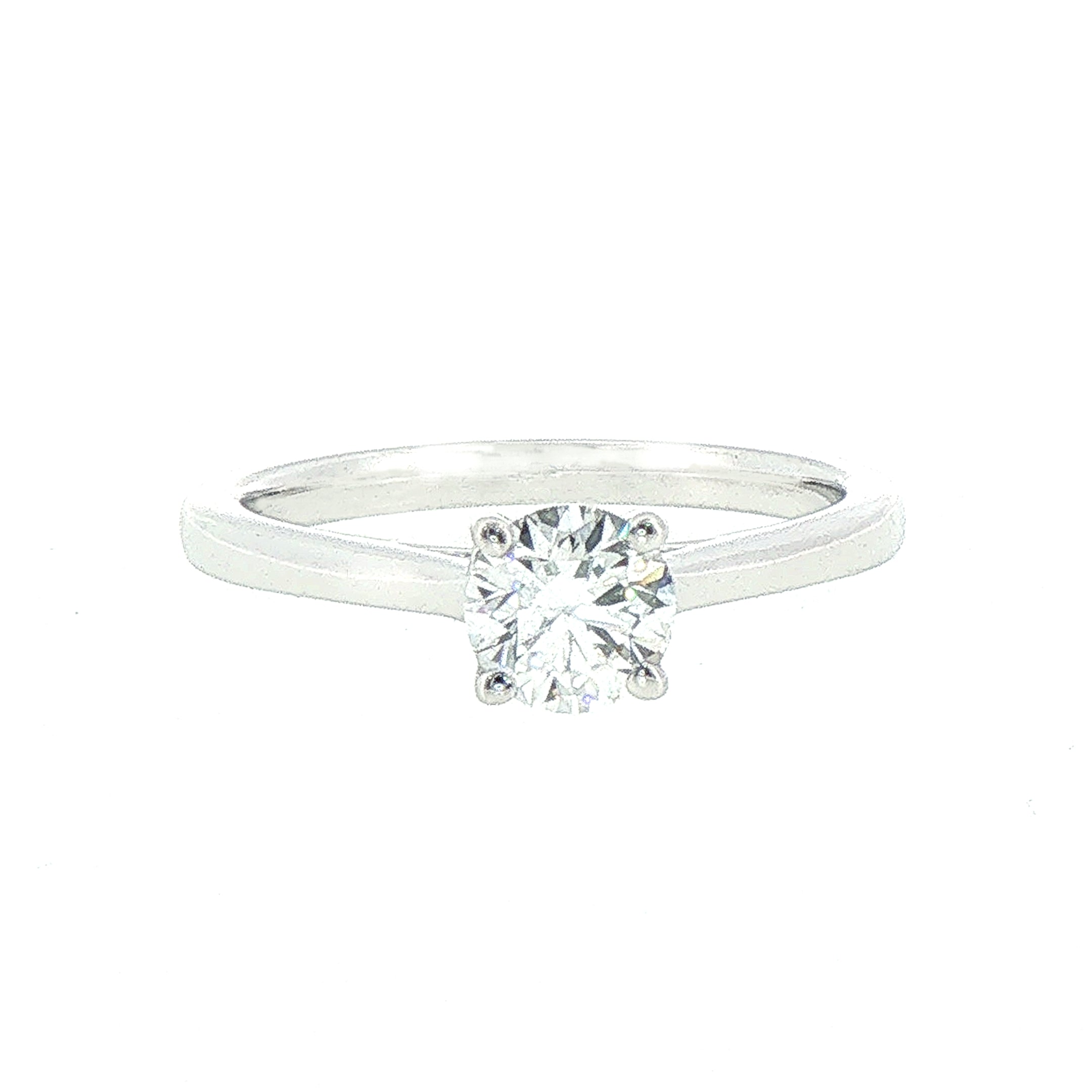 0.50ct D vs2 GIA Certified Natural Round Diamond Solitaire Engagement Ring Set In 18ct White Gold