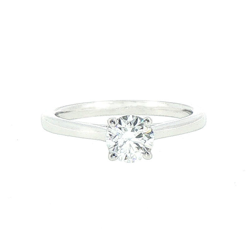 0.50ct D vs2 GIA Certified Natural Round Diamond Solitaire Engagement Ring Set In 18ct White Gold