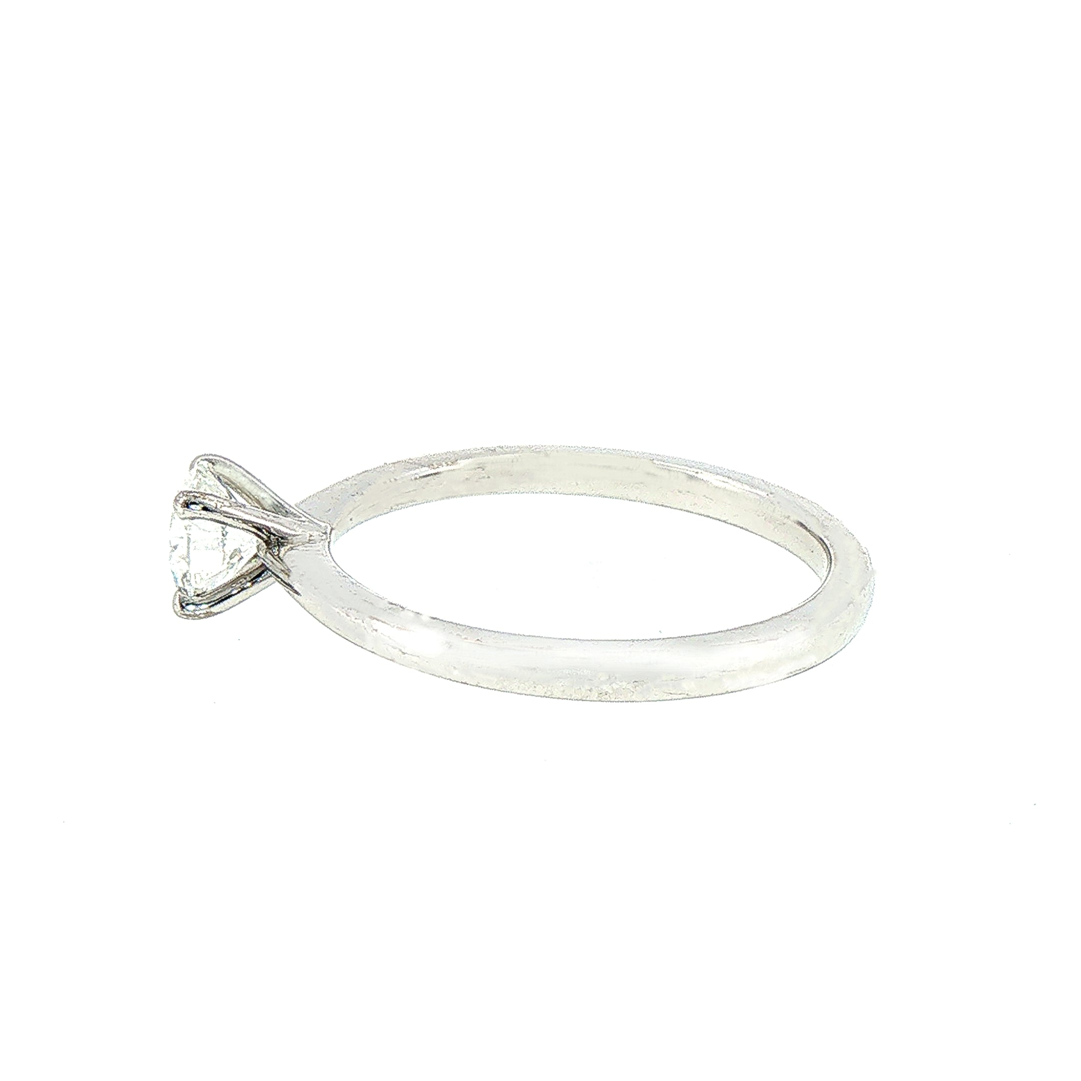 0.51ct F vs2 Natural Diamond Solitaire Engagement Ring Set In 18ct White Gold