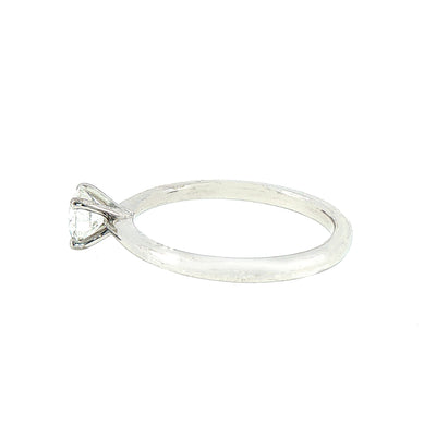 0.51ct F vs2 Natural Diamond Solitaire Engagement Ring Set In 18ct White Gold