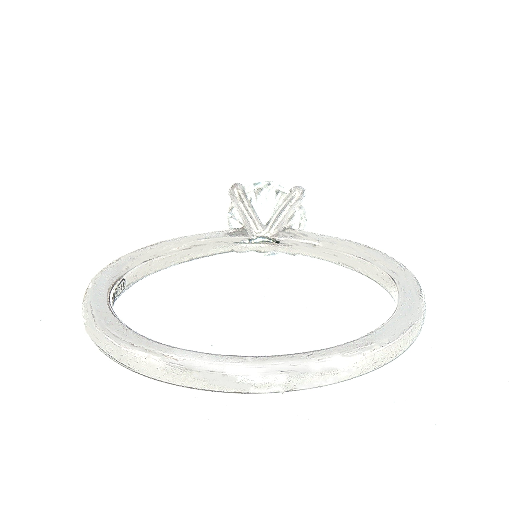 0.51ct F vs2 Natural Diamond Solitaire Engagement Ring Set In 18ct White Gold