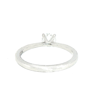 0.51ct F vs2 Natural Diamond Solitaire Engagement Ring Set In 18ct White Gold