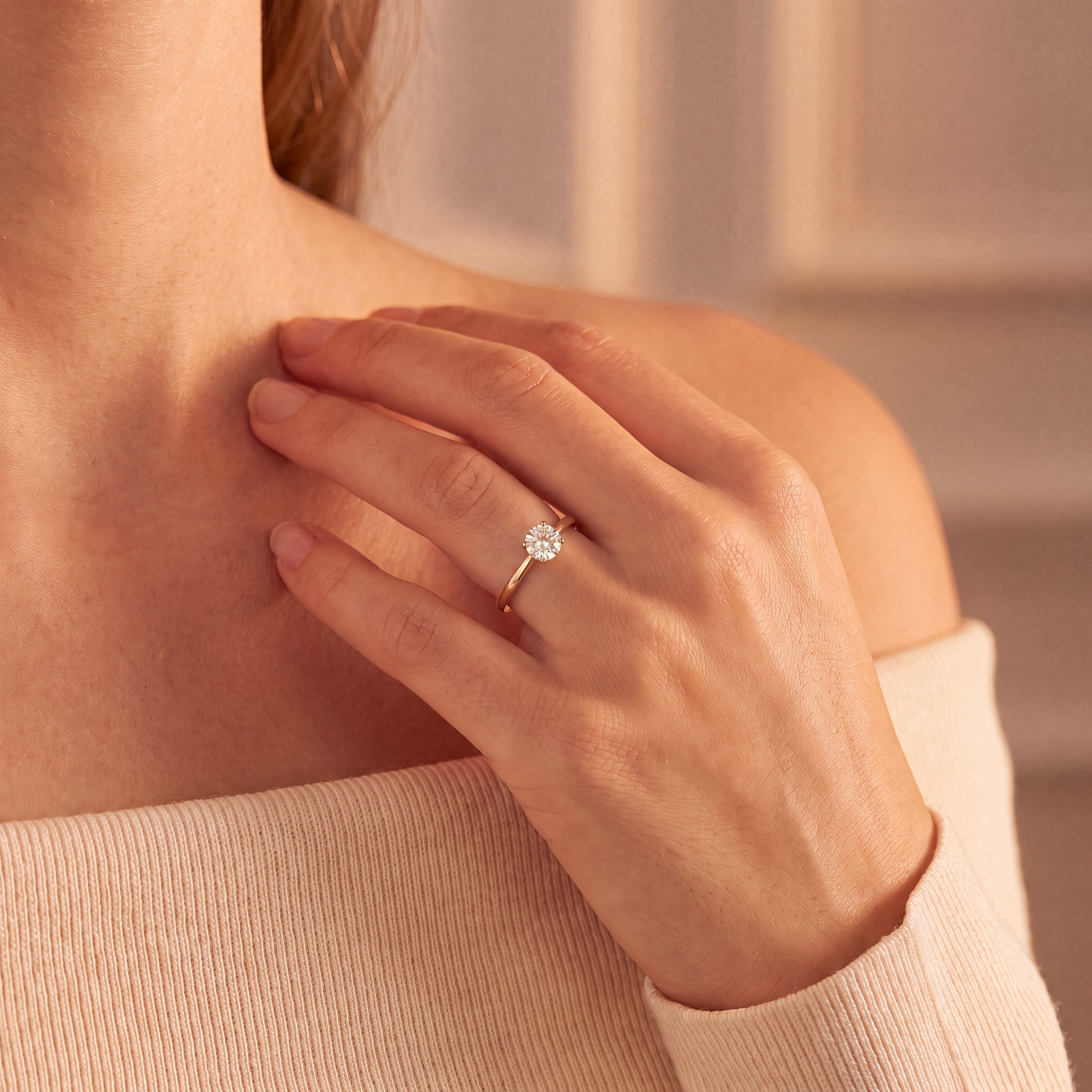 0.70ct F vs2 Certified Natural Diamond Solitaire Set in 18ct Yellow Gold