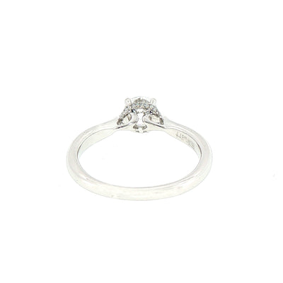 0.50ct D VS2 Certified Solitaire Natural Diamond With Hidden Halo Ring set in 18ct White Gold