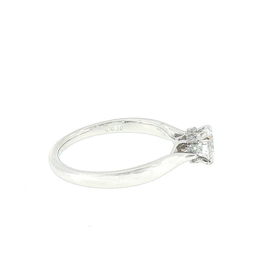 0.50ct D VS2 Certified Solitaire Natural Diamond With Hidden Halo Ring set in 18ct White Gold