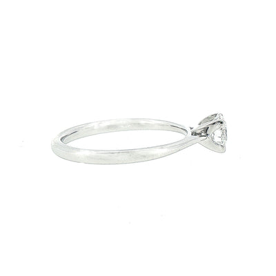 0.51ct E vs2 Natural Round Diamond Solitaire Ring Set In 18ct White Gold