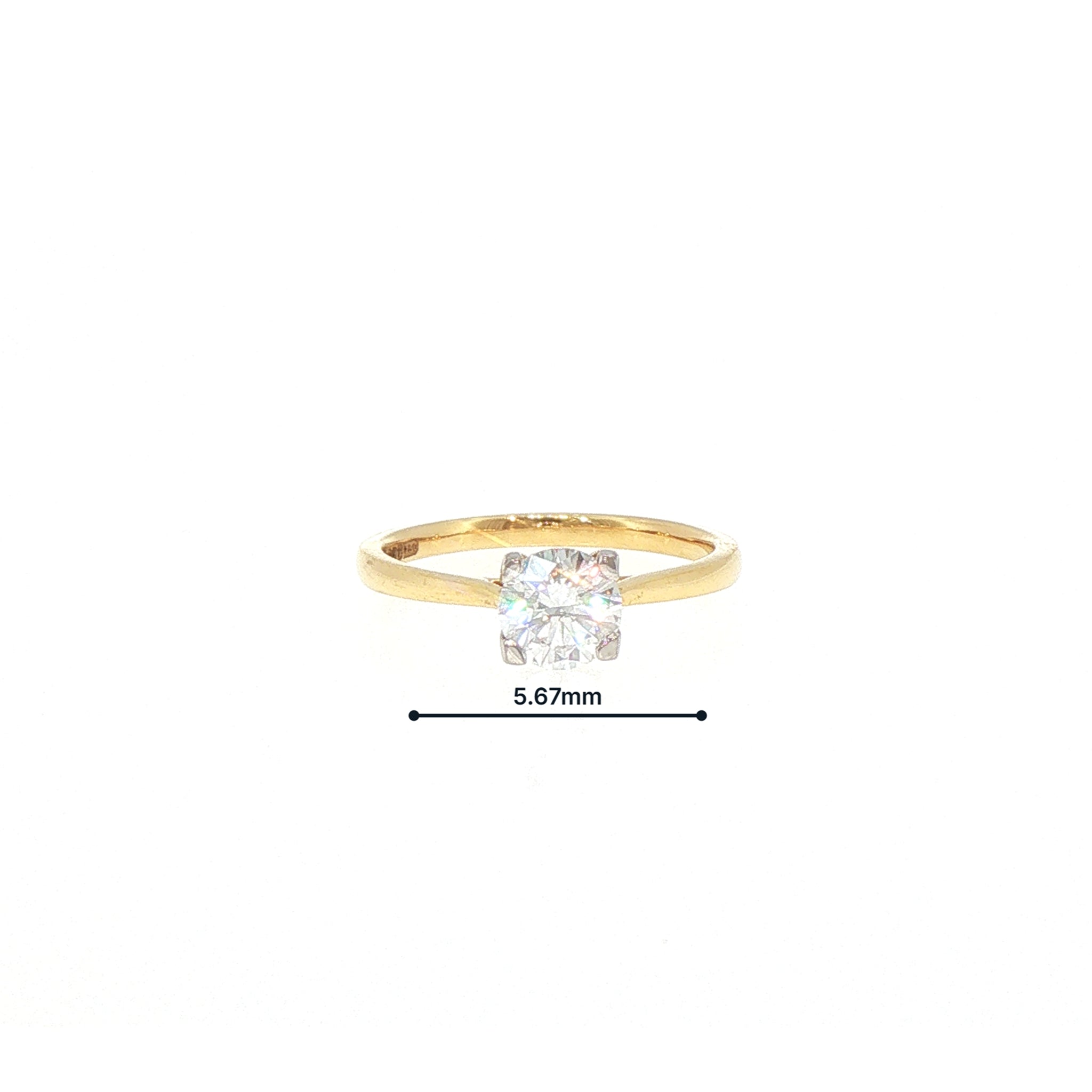 0.70ct D SI1 Brilliant Cut Natural Diamond Solitaire in 18ct White Gold