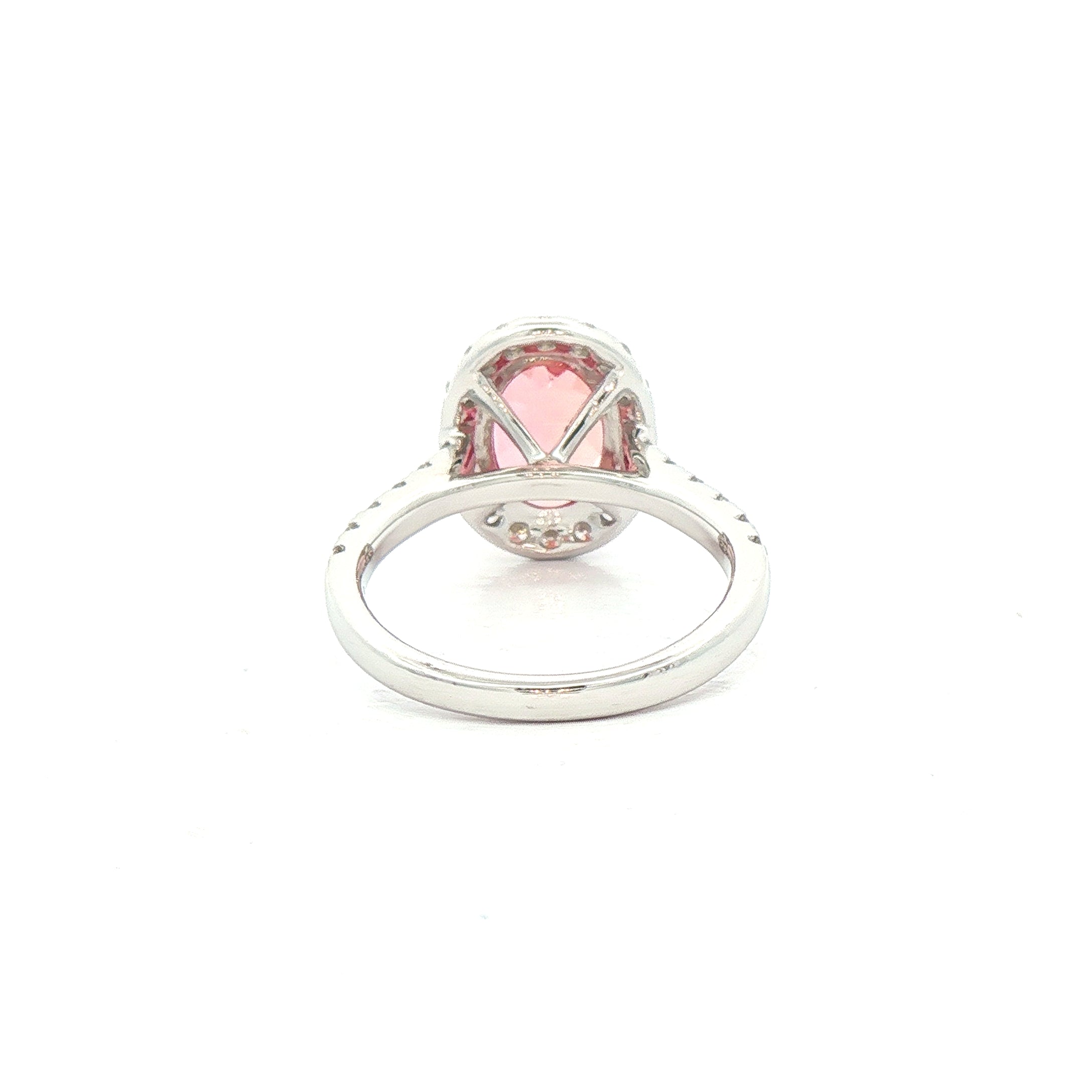 2.92ct Oval Imperial Topaz and Natural Diamond Cluster Ring in 18ct White Gold