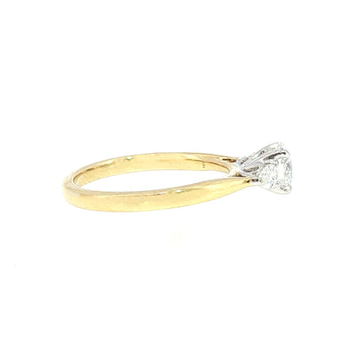 C0.55ct S0.18ct  D if Round Cut Natural Diamond Solitaire With Pear Sides in 18ct Yellow Gold