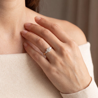 C0.55ct S0.18ct  D if Round Cut Natural Diamond Solitaire With Pear Sides in 18ct Yellow Gold