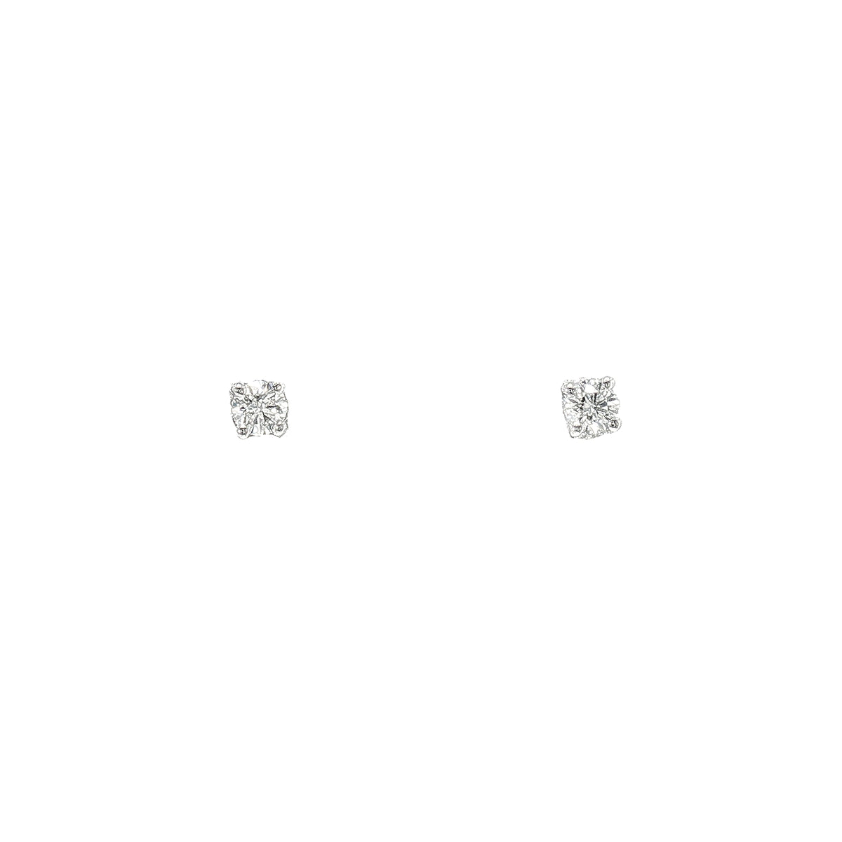 Natural Diamond Solitaire Stud Earrings in 9ct White Gold
