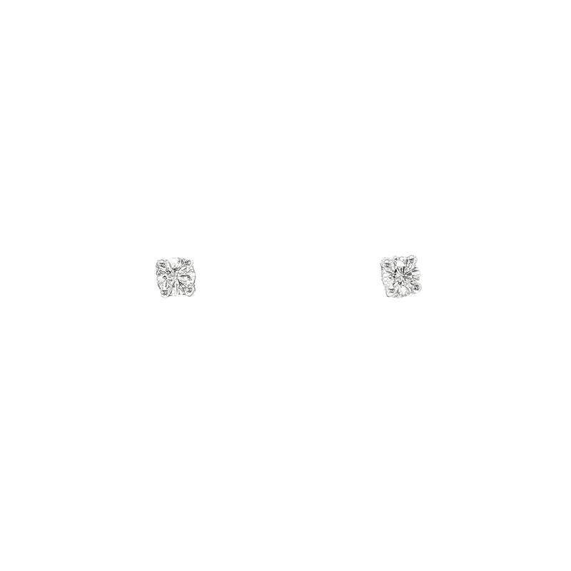 Natural Diamond Solitaire Stud Earrings in 9ct White Gold