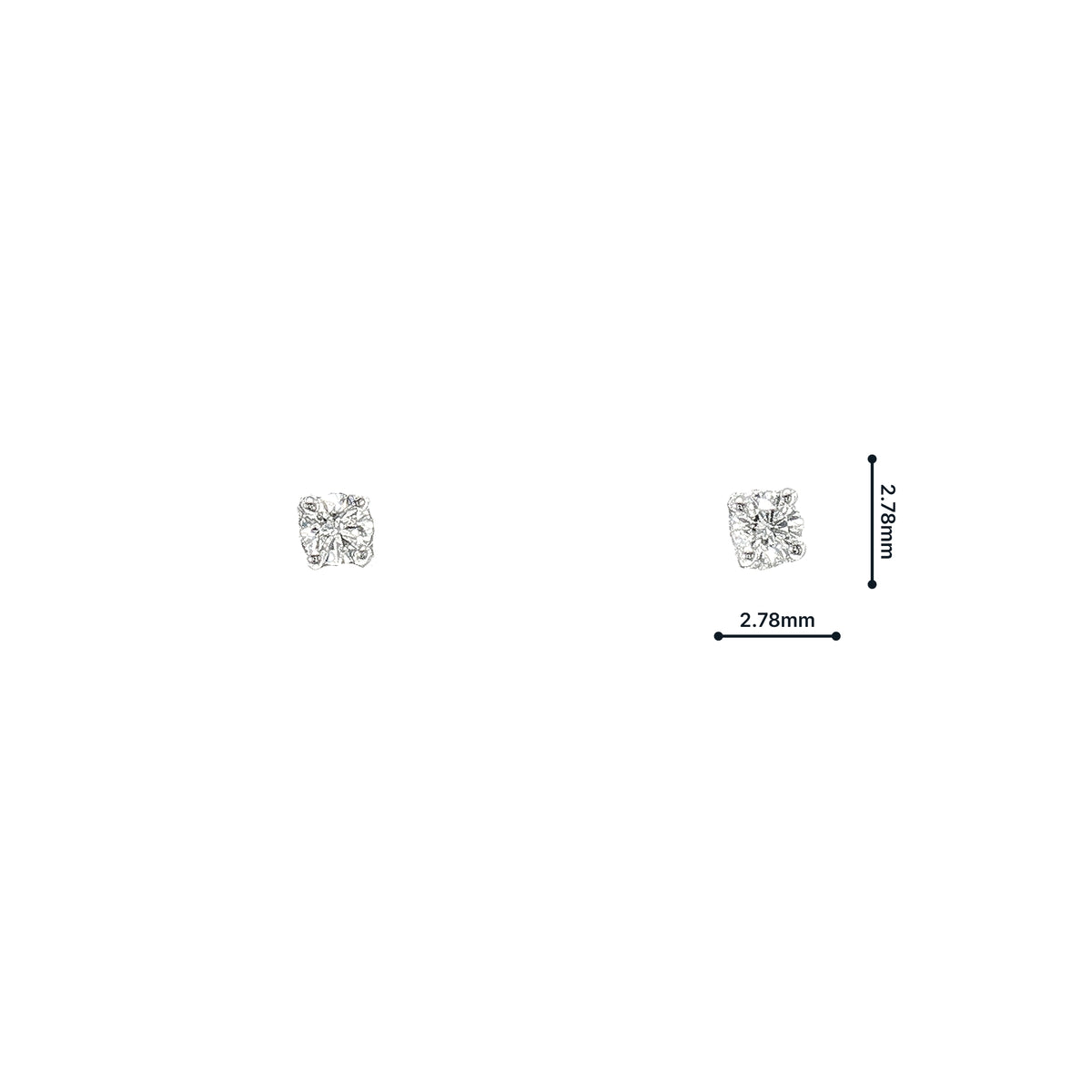 Natural Diamond Solitaire Stud Earrings in 9ct White Gold