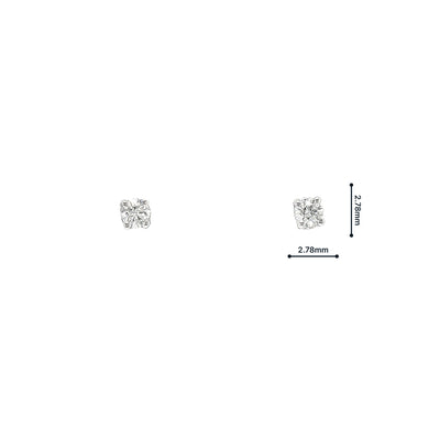 Natural Diamond Solitaire Stud Earrings in 9ct White Gold