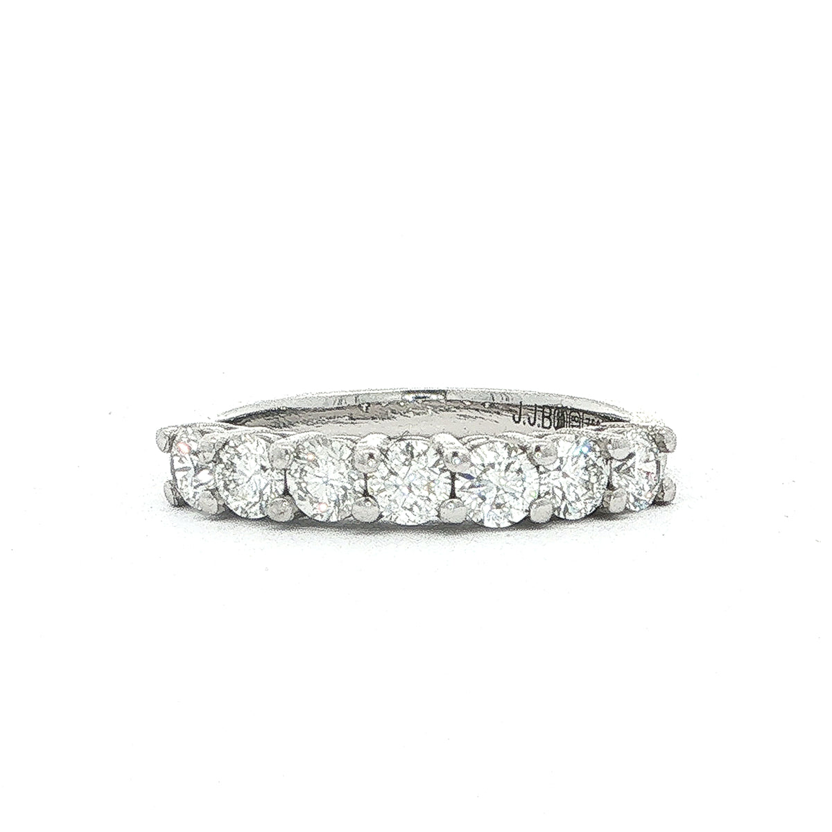 0.75ct F VS 7 Stone Natural Diamond Eternity Ring set in 18ct White Gold