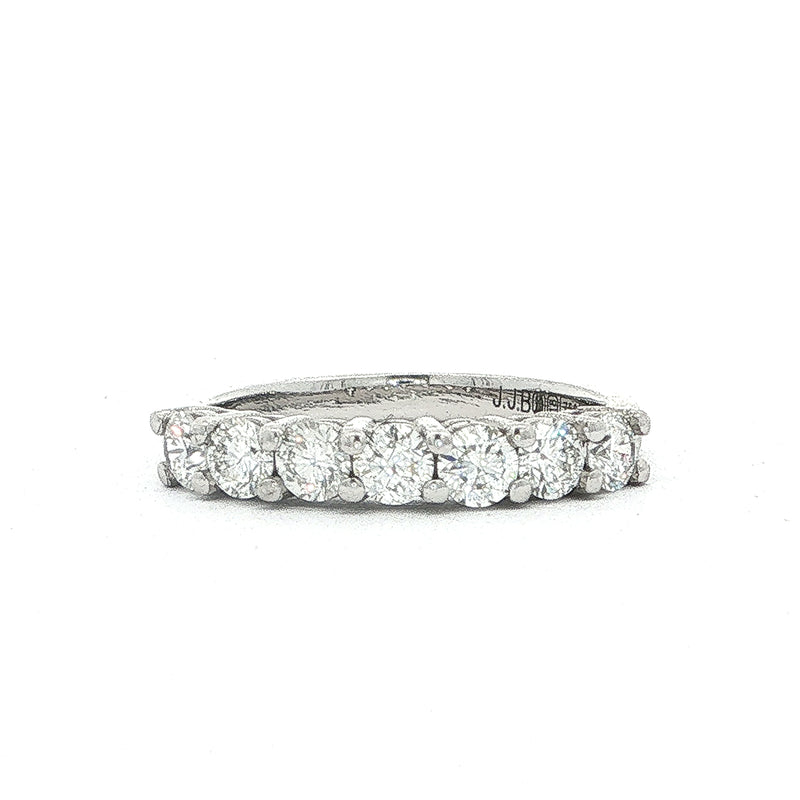 0.75ct F VS 7 Stone Natural Diamond Eternity Ring set in 18ct White Gold