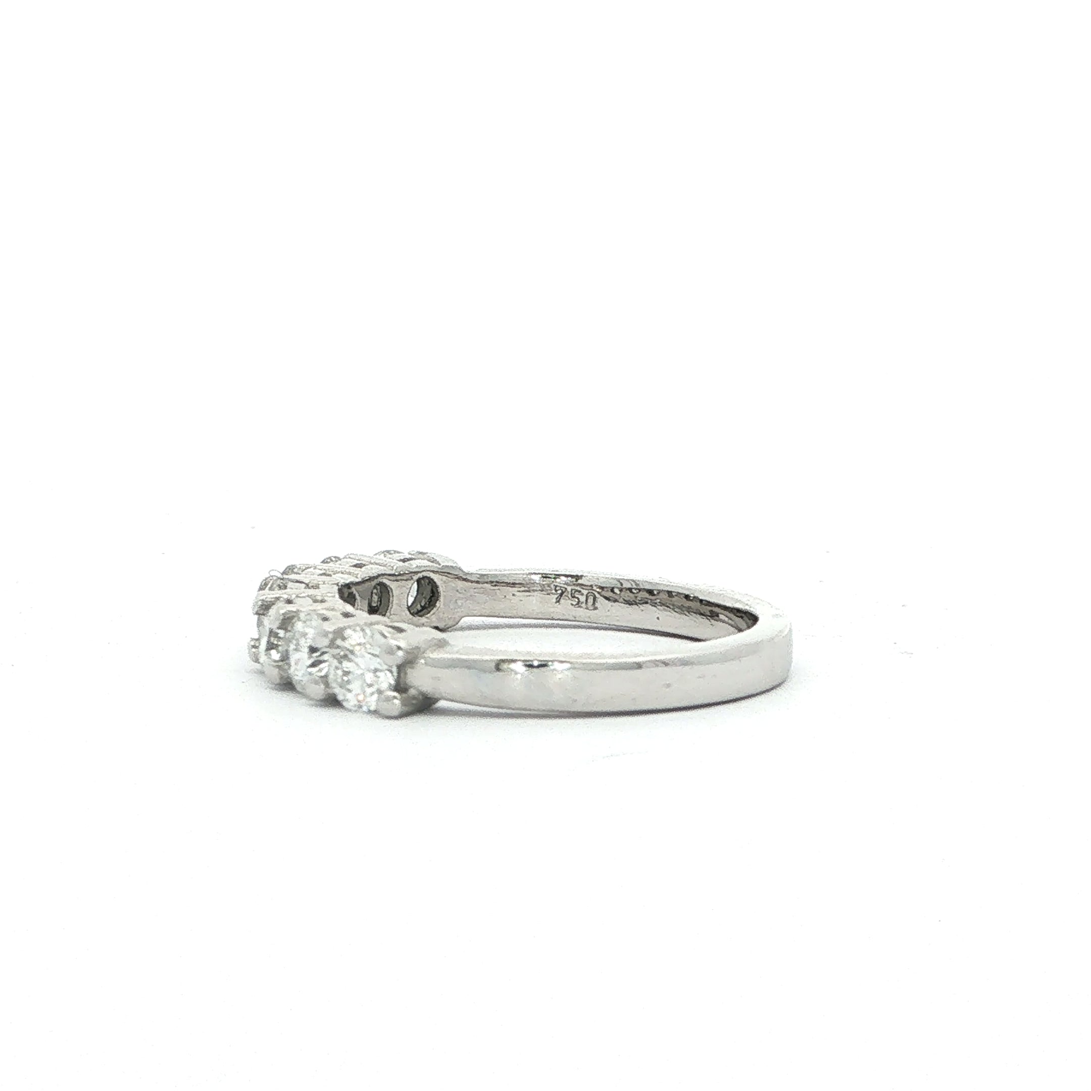 0.75ct F VS 7 Stone Natural Diamond Eternity Ring set in 18ct White Gold