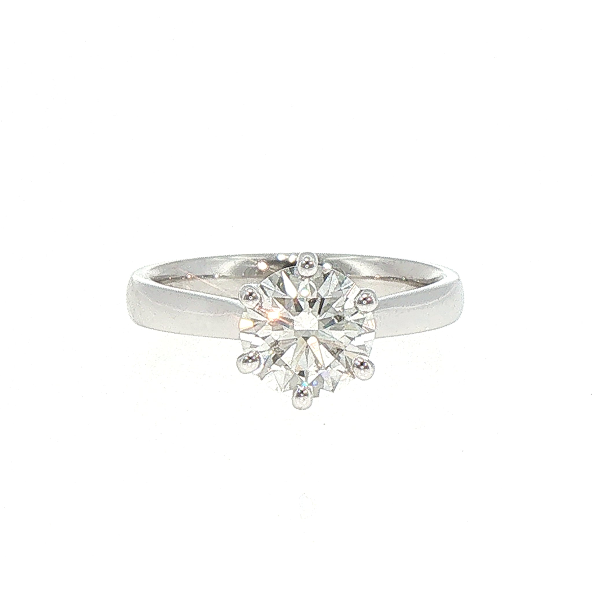 Platinum 1.51ct H VS2 Natural Diamond 6 Claw Solitaire