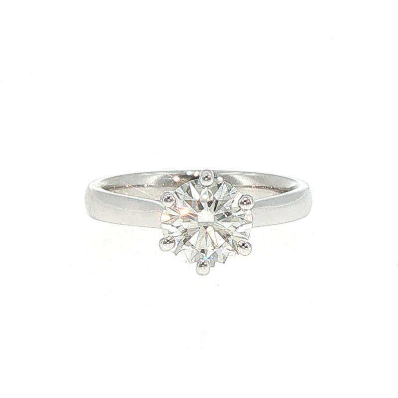 Platinum 1.51ct H VS2 Natural Diamond 6 Claw Solitaire
