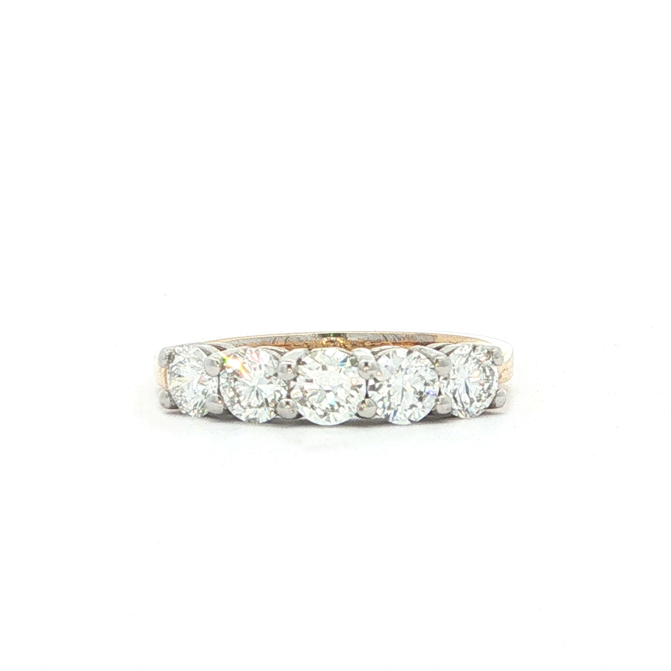 Five Stone Diamond Eternity Ring in 18ct Yellow Gold