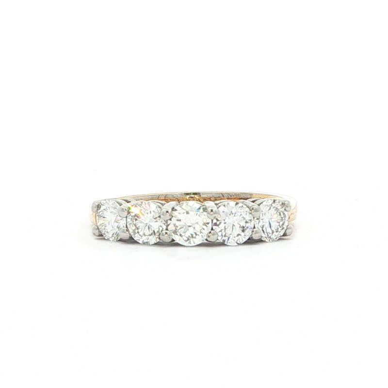 Five Stone Diamond Eternity Ring in 18ct Yellow Gold