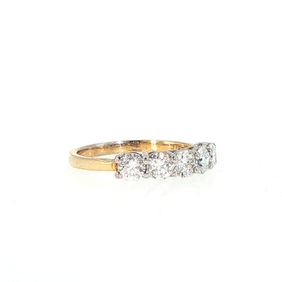 Five Stone Diamond Eternity Ring in 18ct Yellow Gold